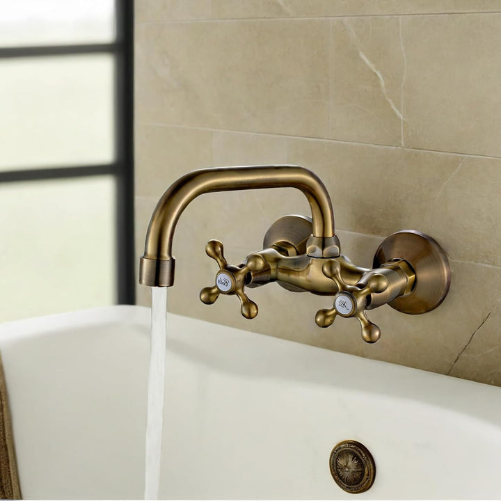 AQG Rhodas Wandarmatur für Spüle, schwenkbarer Auslauf und einfache Installation in der Küche, elega