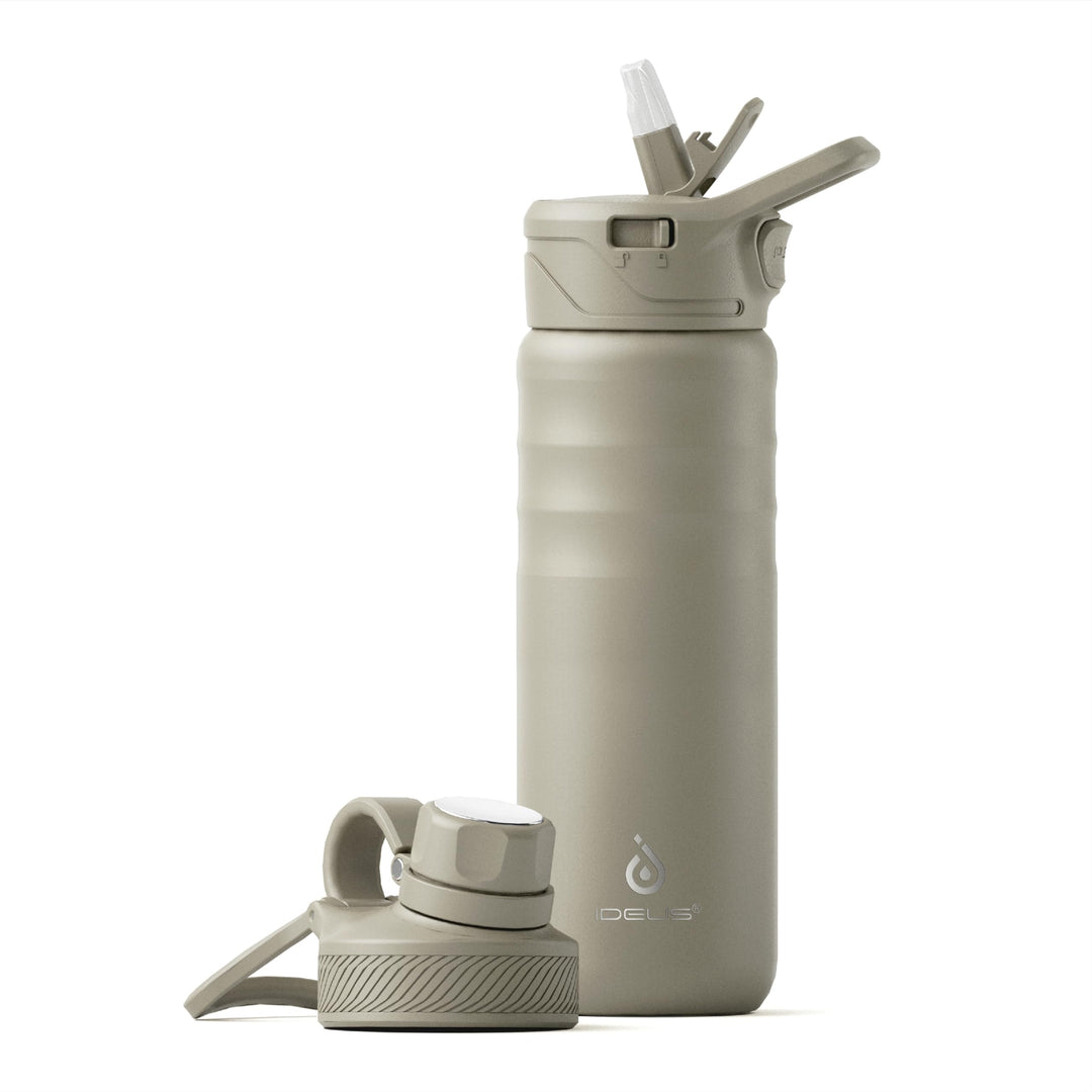 Ideus Vakuumisolierte Wasserflasche, 24oz (710 ml) Edelstahl Doppelwand Flasche Metall Sport Kantine
