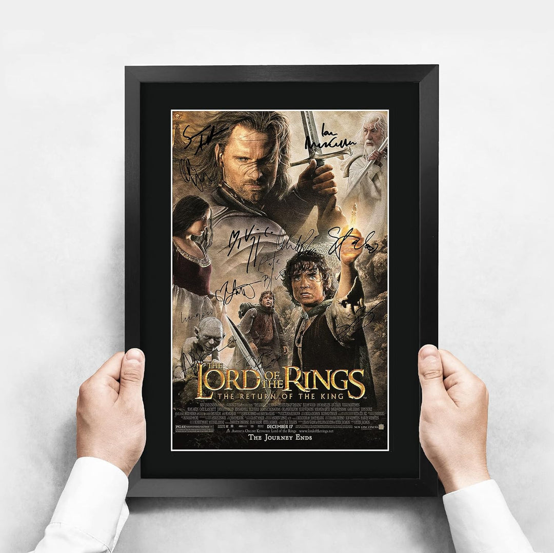 HWC Trading Lord Of The Rings The Return Of The King A3 Gerahmte Signiert Gedruckt Autogramme Bild D
