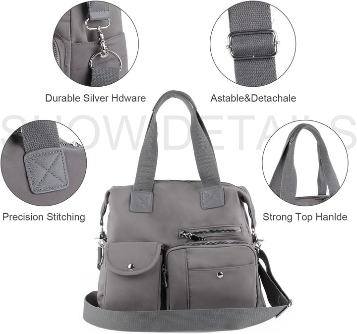EVEOUT Damen Handtasche Multi Tasche Grosse Umhängetasche Hobo Taschen für Reise Arbeit Schule Campi