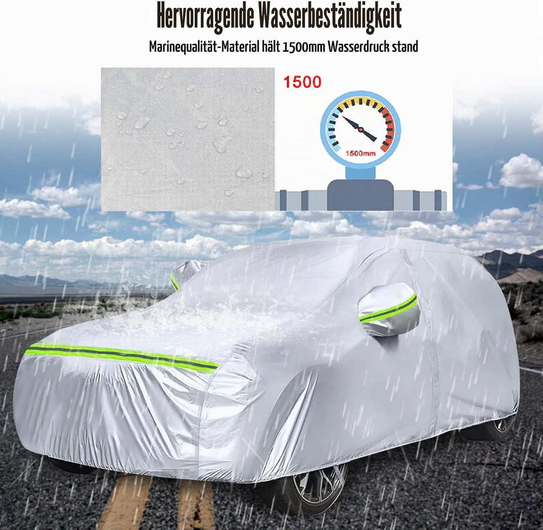 Autoabdeckung Passend für VW Touran 2003-2024, wasserdichte Vollgarage Autoplane mit Reissverschluss