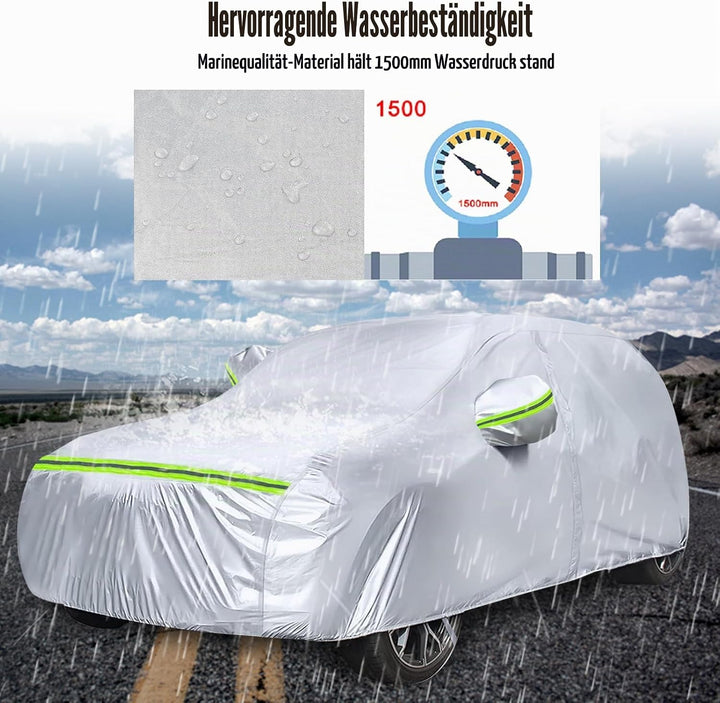 Autoabdeckung Passend für VW Touran 2003-2024, wasserdichte Vollgarage Autoplane mit Reissverschluss