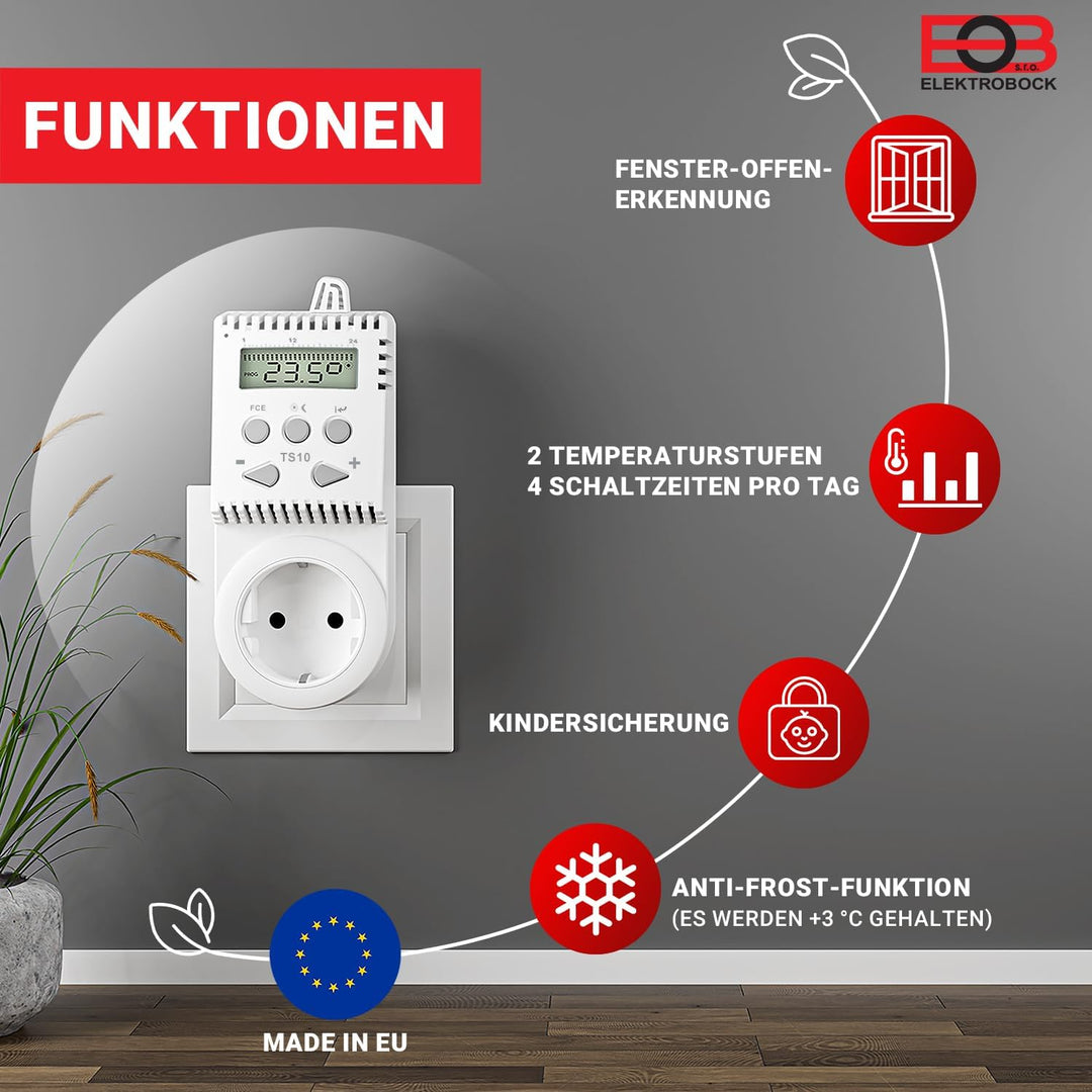 Fenix Steckdosenthermostat TS10 Infrarotheizung, klein