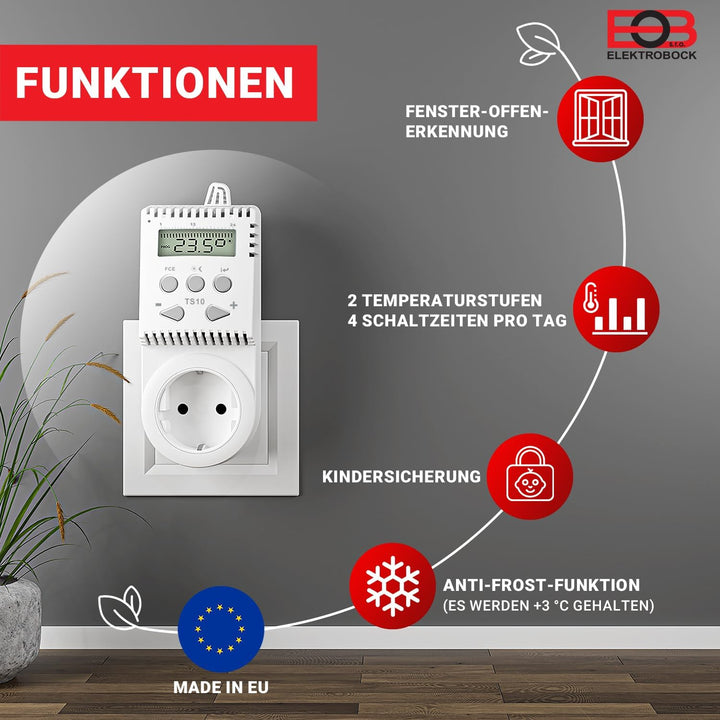 Fenix Steckdosenthermostat TS10 Infrarotheizung, klein