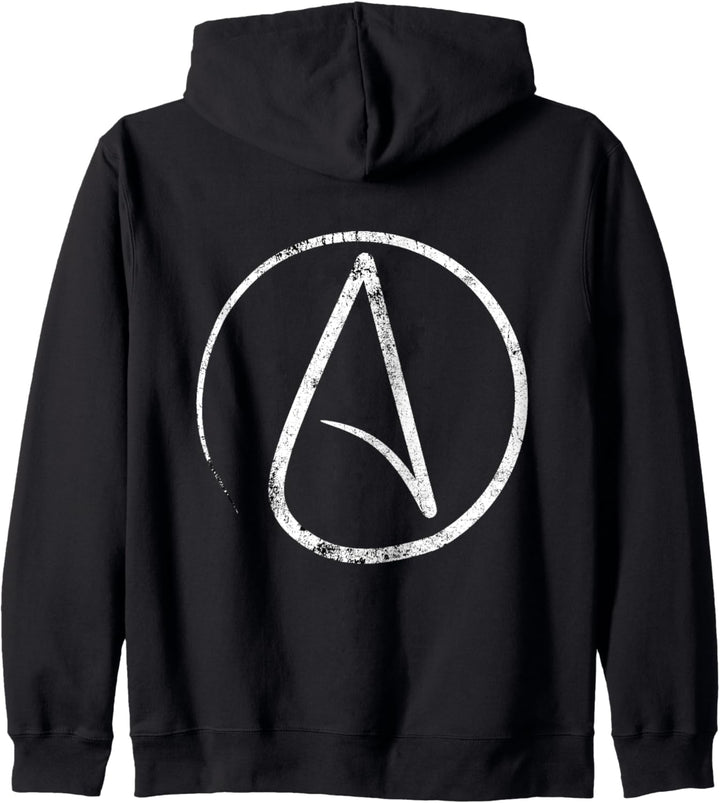 Atheistisches Zeichen Vintage Look | Atheismus | Atheist Kapuzenjacke