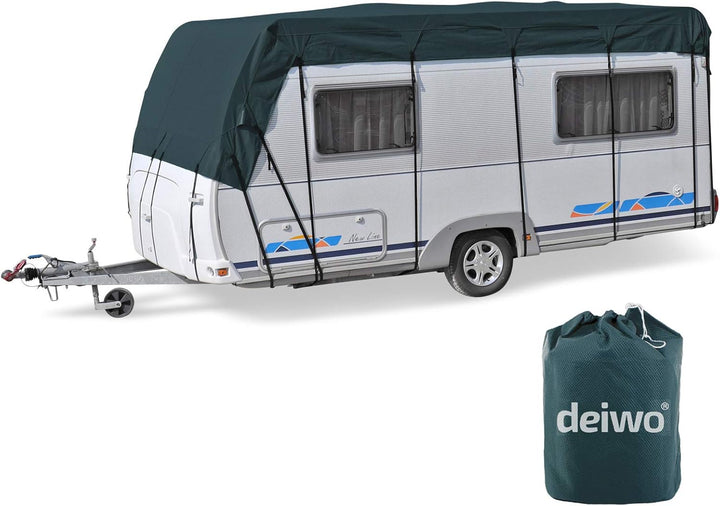 Wohnwagen & Wohnmobil Schutzdach | 8 x 3 m | vierlagig | wintertauglich | Midnight Olive, 8 x 3 m