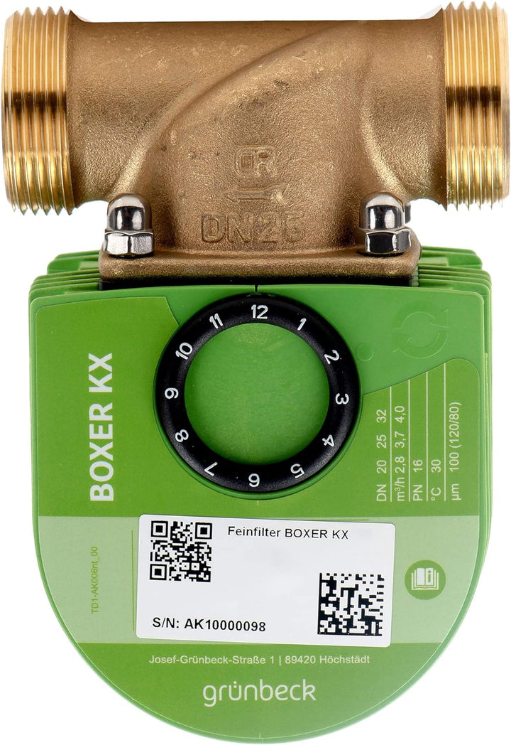 Grünbeck 101835 Feinfilter (Wasserfilter) BOXER KX - DN 25 (1") - zur Filtration von Trinkwasser, in