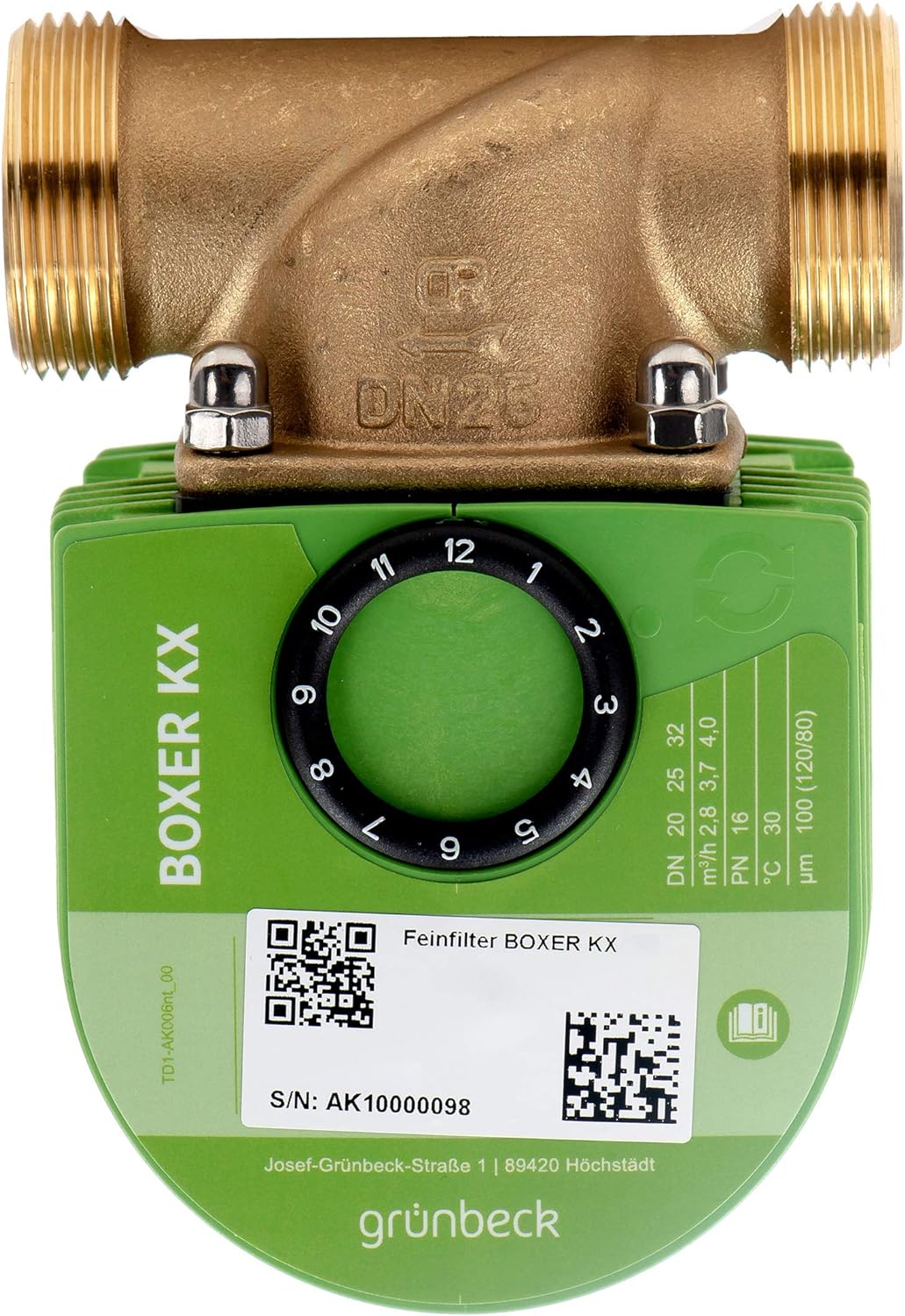 Grünbeck 101830 Feinfilter (Wasserfilter) BOXER KX - DN 20 (3/4") - zur Filtration von Trinkwasser,