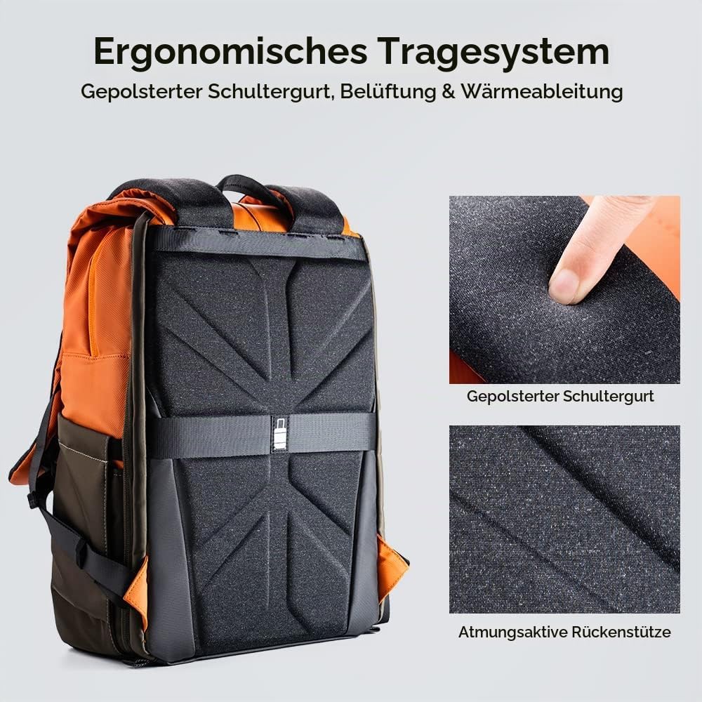 K&amp;F CONCEPT Kamerarucksäcke 20L, Grosse Camera Backpack 15,6 Zoll Laptopfach, Spritzwassergeschutzt