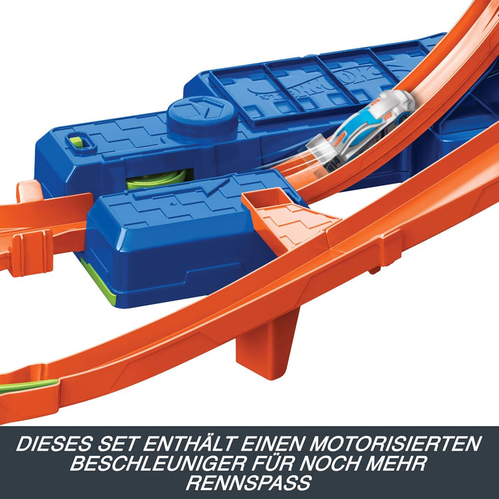 Hot Wheels Spielzeugauto-Trackset, Stunttrack Unendliche Crash-Action mit Die-Cast-Spielzeugauto im