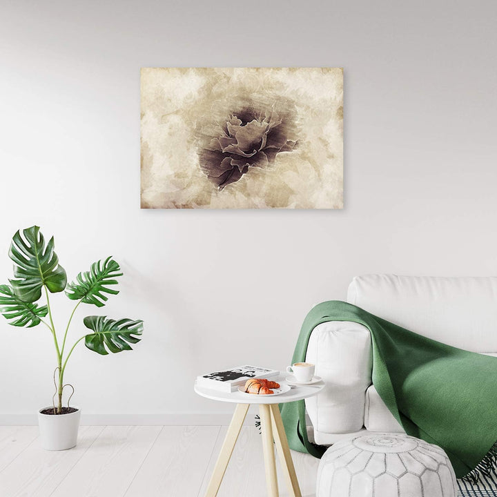 Feeby Wanddeko abstrakt Leinwandbild Kunstdruck Blume Braun 90x60 cm Leinwandbild 90x60 cm Braun_c,