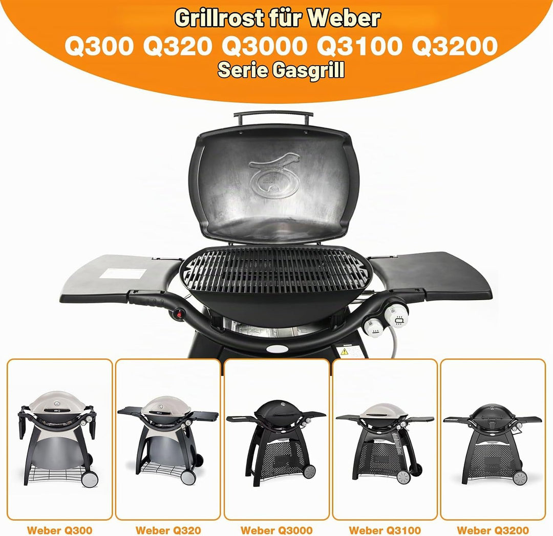 Onlyfire Grillrost Edelstahl,Ersatzrost passend(65.5 * 44.5 cm) für Weber Q300, Q320, Q3000, Q3100,