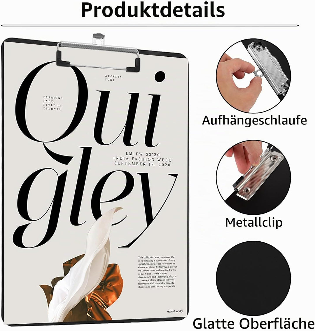 6 Stück Kunststoff Klemmbrett A4, Klemmbrett A4 Kunststoff Klemmbrettmappe mit Metalklemme und Aufhä
