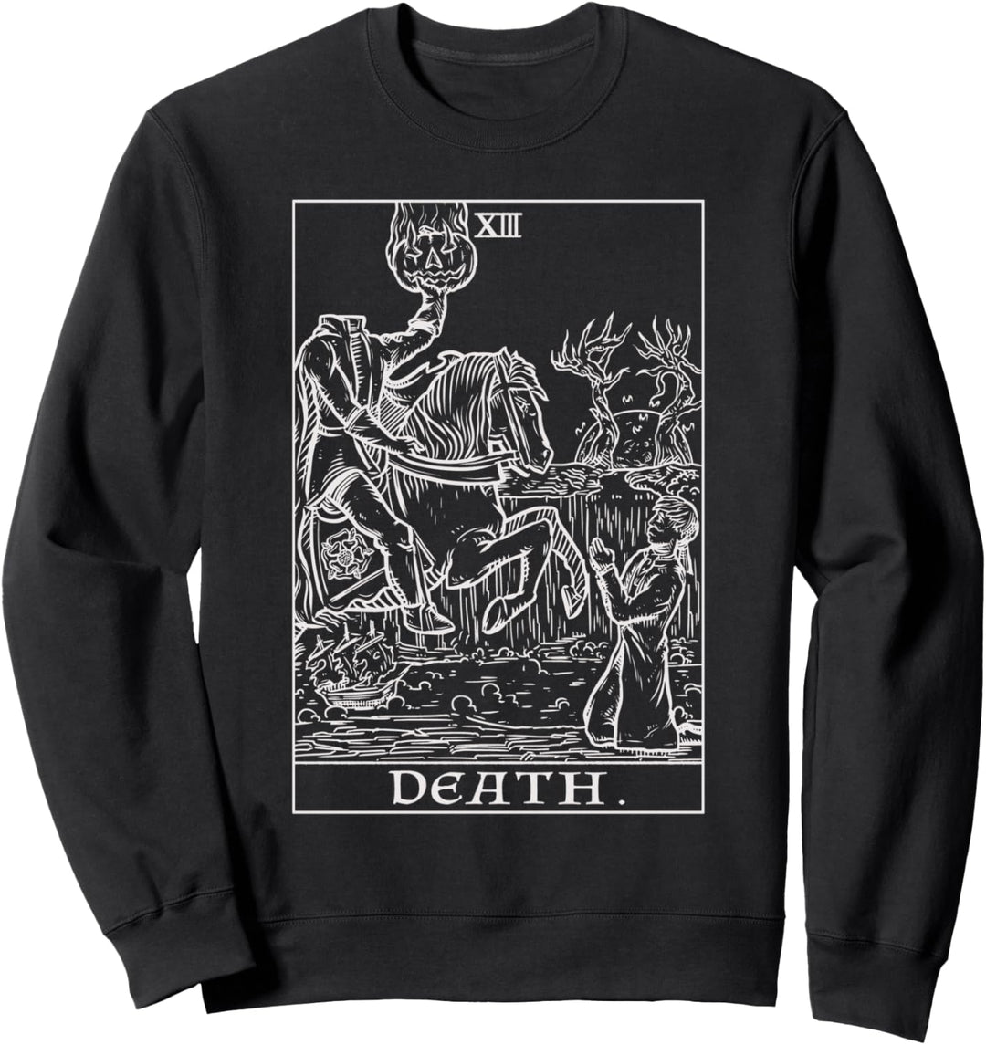 Todes-Tarot Karte Kopfloser Reiter Gothic Halloween Horror Sweatshirt