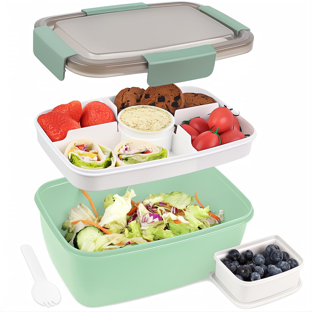 Bugucat Lunchbox Erwachsene 2000ML,Auslaufsichere Brotdose Erwachsene Bento Box mit Fächern für Kind