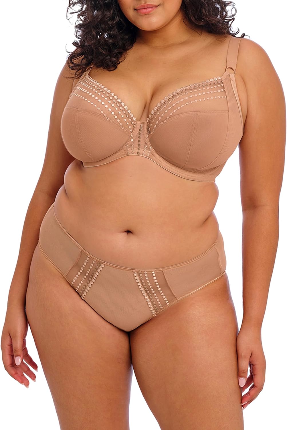 ELOMI Damen Matilda Ungefütterter Tauch Bügel Plunge-BH, Blickdicht 100G Beige, 100G Beige