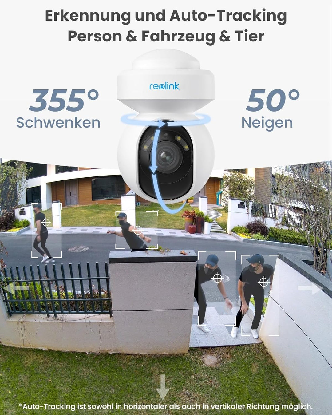 Reolink 5MP PTZ Überwachungskamera Aussen, 3X Optischer Zoom, 2,4/5GHz WLAN Kamera Outdoor mit Perso