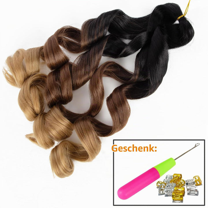 Curly Braiding Hair 24 Inch Pre Stretched Bouncy Braiding Hair Loose Wave Braiding Hair 8 Packs Fren