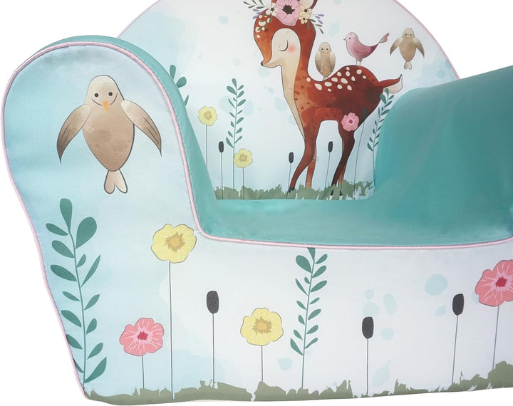Knorrtoys 68352 - Kindersessel "Fawn",für Entspannen, Stabil, Baumwolle, Türkis