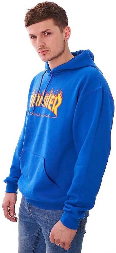 Thrasher Unisex Flame Logo Royal Sweatshirt S Königsblau, S Königsblau