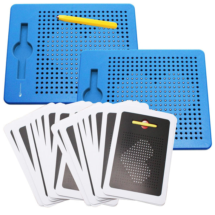 Magnetmaltafeln: 2er-Set magnetische Reise-Zeichentafeln, blau, 17,5 x 21,5 x 1,2 cm (Tafel)