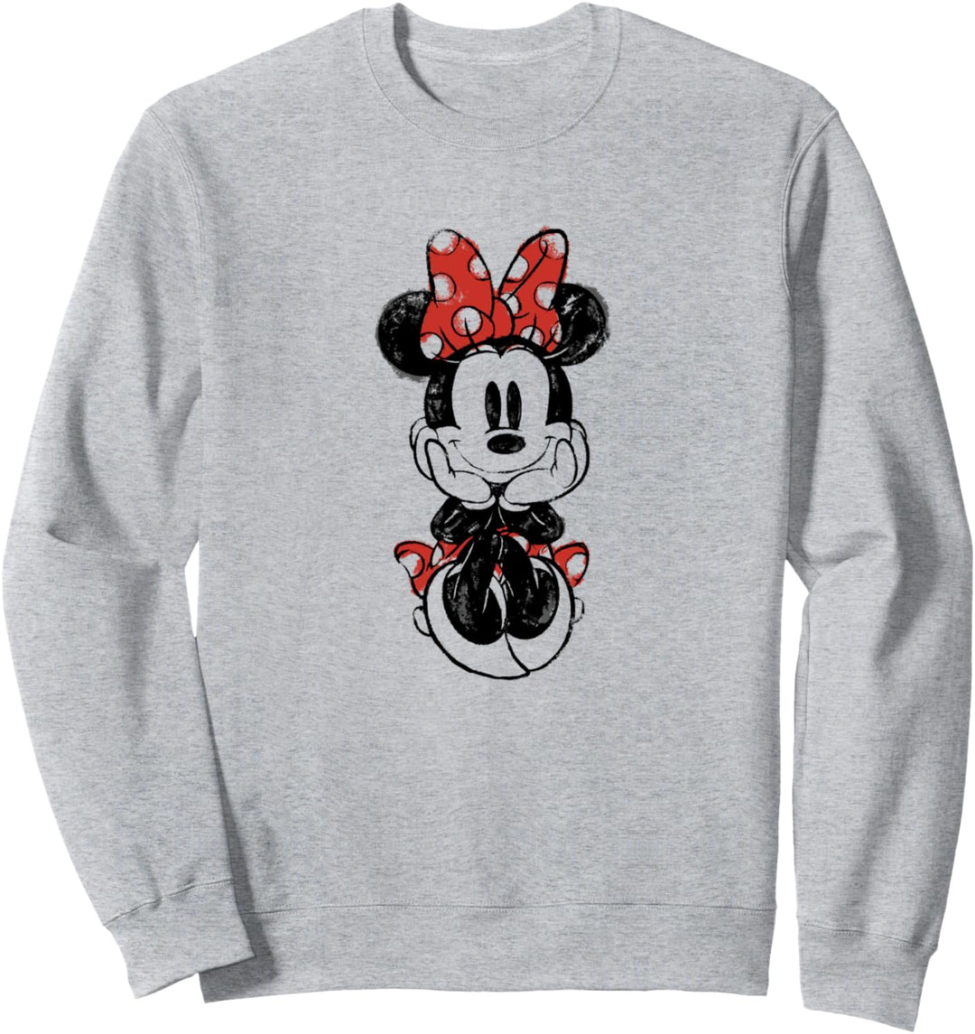 Disney Mickey And Friends Minnie Mouse Doodle Distressed Sweatshirt