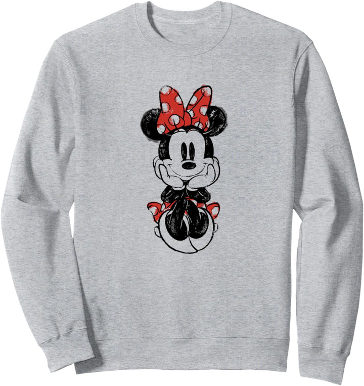 Disney Mickey And Friends Minnie Mouse Doodle Distressed Sweatshirt