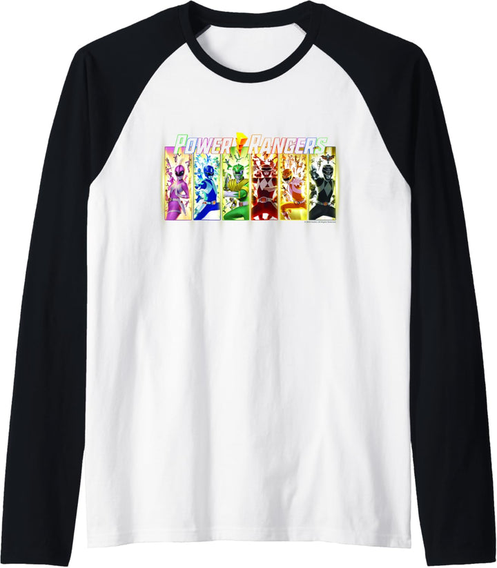 Power Rangers Action Lightning Rainbow Panel Portraits Raglan
