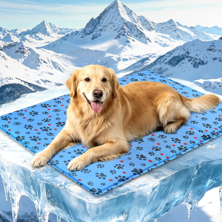 Kühlmatte Hund 90 x 60 cm, Kühlmatte für Hunde &amp; Katzen Faltbare, Kühldecke für Haustiere Leicht Rei