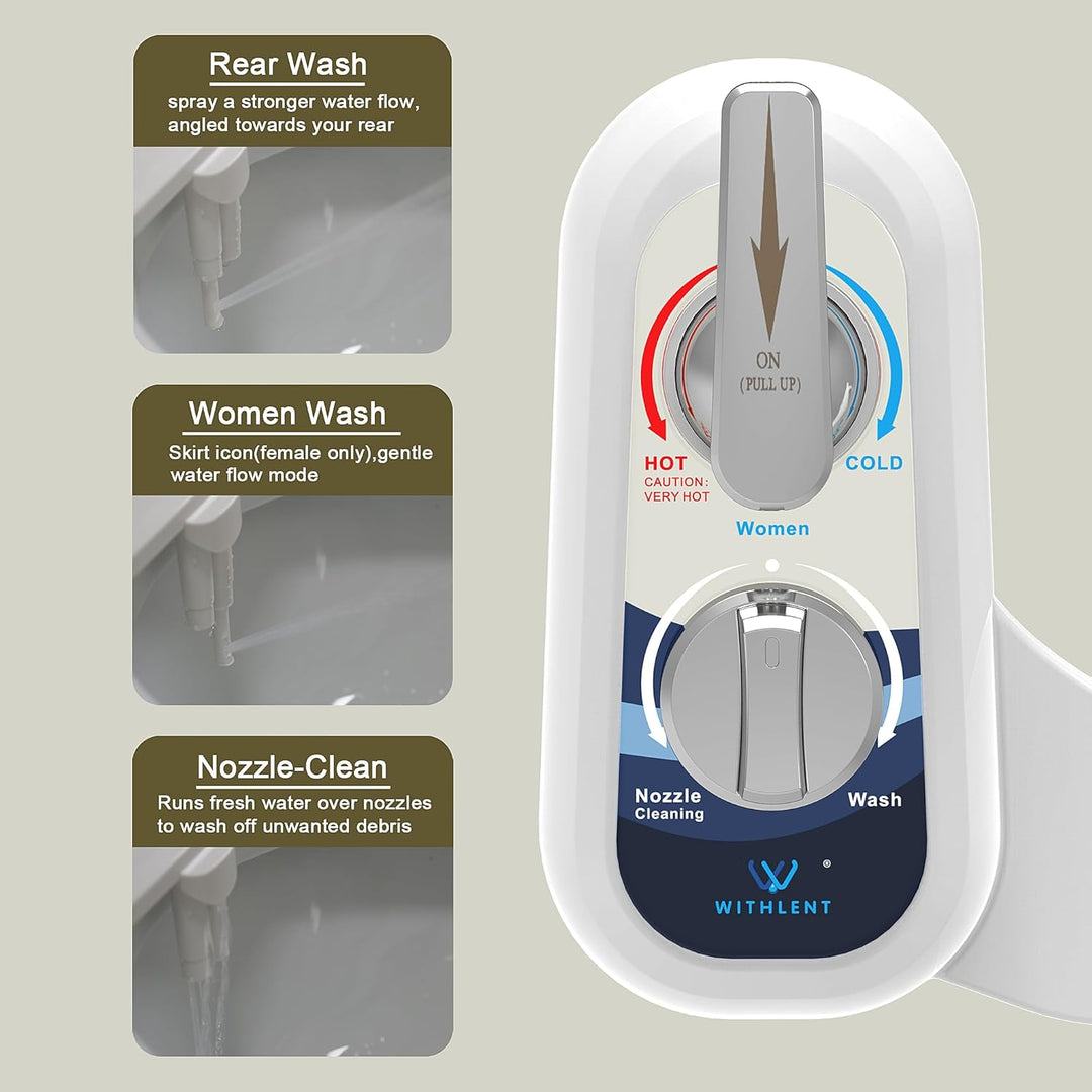 Bidet Einsatz Für Toilette linkes, Cold/Heiss Water Bidet Dusch-WC,mit Einziehbare selbstreinigende