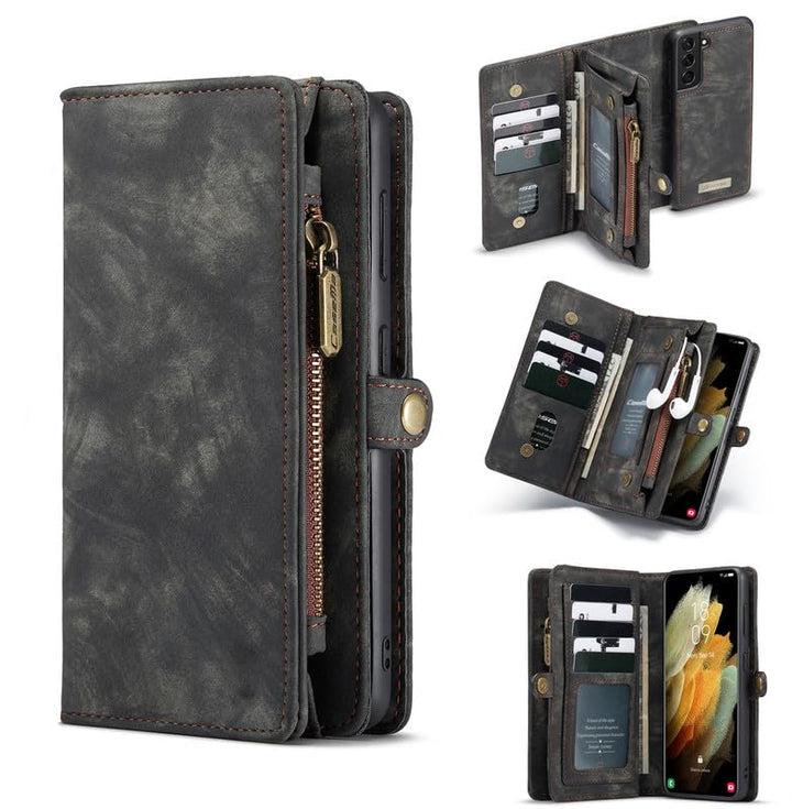 Yidai-Silu iPhone 14 Pro Max Handy Hülle 【Abnehmbar, Mutil-Funktion】 Wallet Case Magnet Tasche PU Le