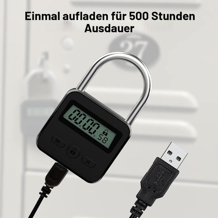 Mizikuu Digitales Zeitschloss, Smart Time Lock Mit LCD-Display, USB Sicherheits-Vorhängeschloss, Hea