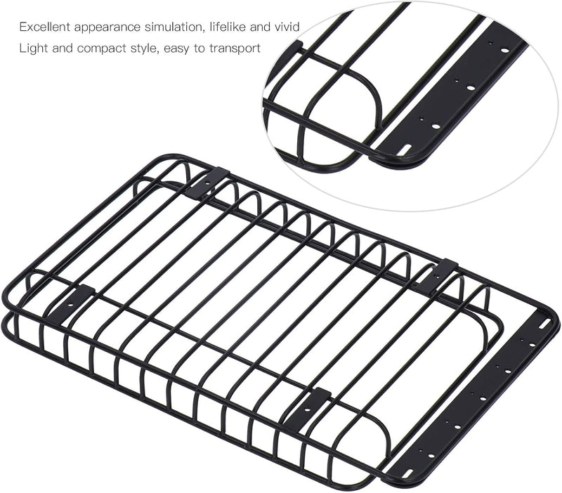 Drfeify 1/10 RC Autodachträger, Metall RC Gepäckträger RC Gepäckträger RC Autoteile Kompatibel mit A