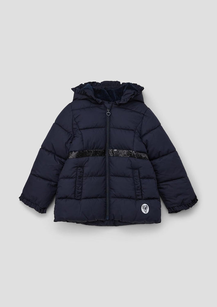 s.Oliver Steppjacke mit abnehmbarem Kunstfell 116 Blau, 116 Blau