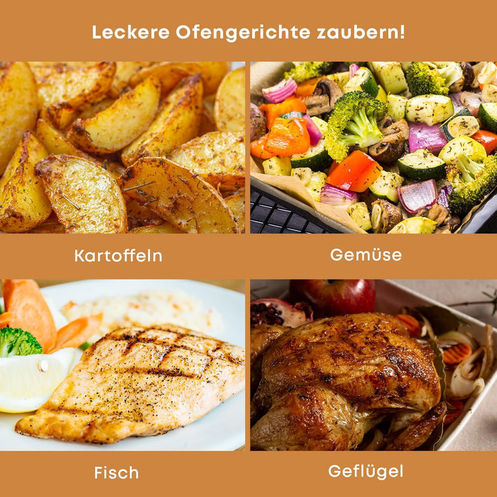 Bräter mit Grillrost 36x27x7 cm – Edelstahl Bratpfanne mit Rost für Backofen & Ofengerichte – Spülma
