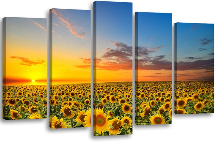 Feeby. Leinwandbild - 5 Teile - Bilder, Wand Bild, Wandbilder, Kunstdruck XXL, 5-Teilig, Typ A, 150x