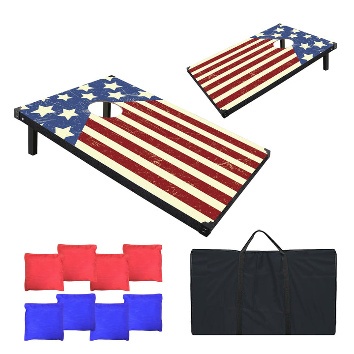 Cornhole Spiel Verordnung Grösse 91cmx60cm, Sackloch Spiel mit Corn Hole Spiel mit 2 Boards, 8 Wurfb