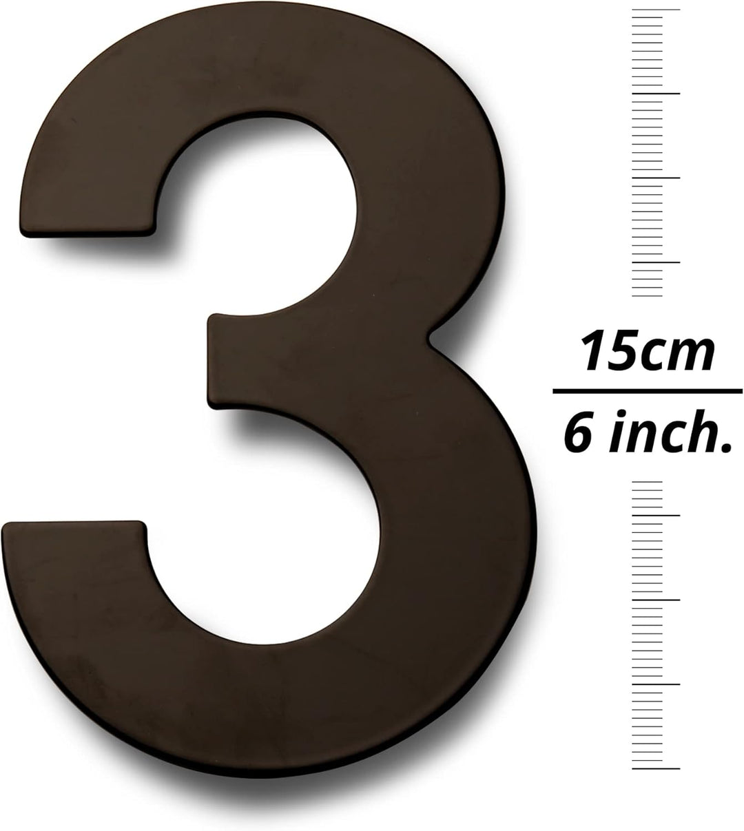 HASWARE 304 Edelstahl Moderne Hausnummer 6 Zoll/15cm Stilvolle Tür Alphabet Plakette für Strasse Hom