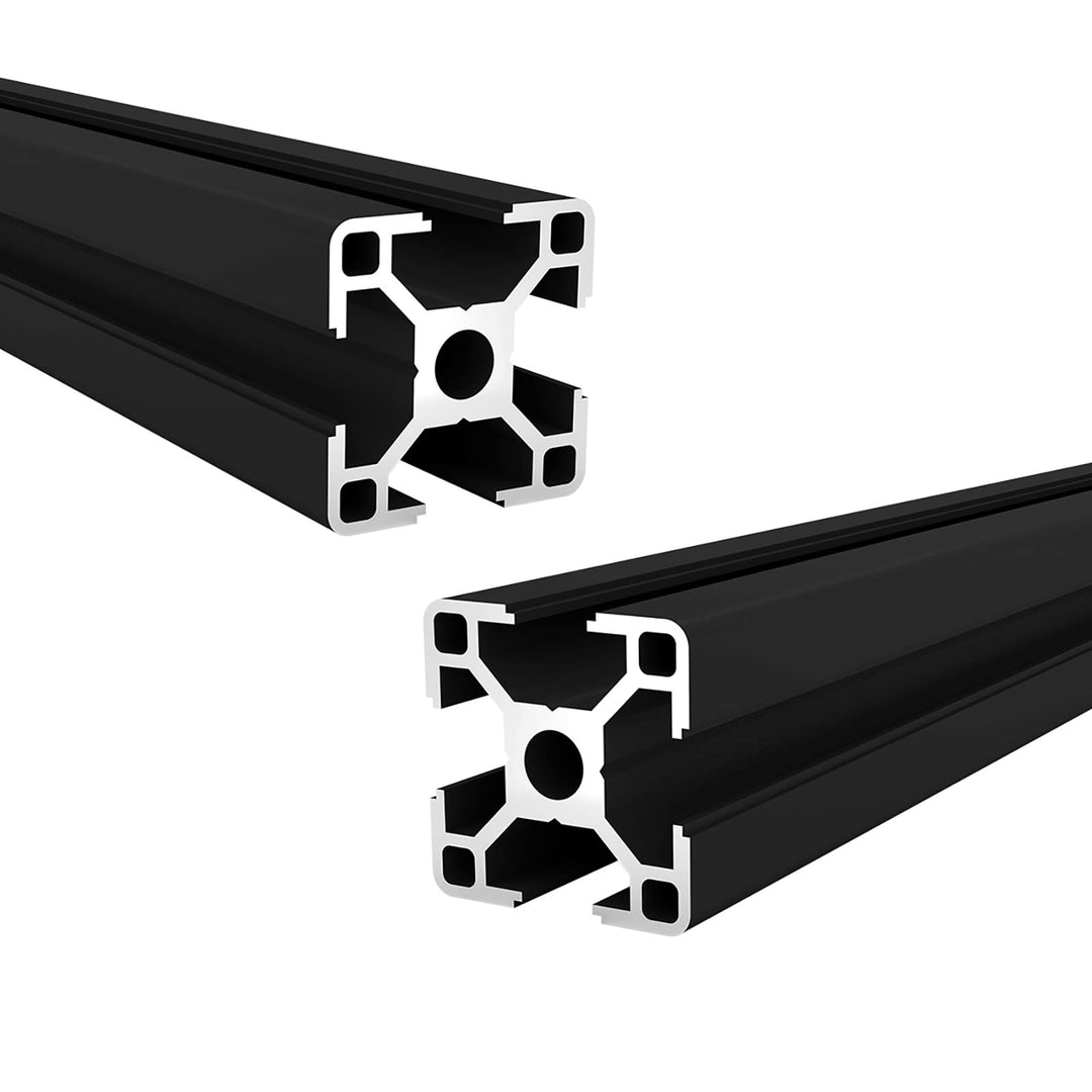 Coavoo 2 Stück 3030 Aluminiumprofil 400 mm lang, 30 mm x 30 mm Profile, eloxiert, Schwarz, T-Slot St