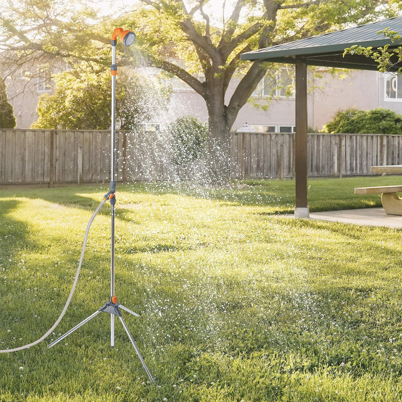 ONVAYA Gartendusche mit Stativ & Erdspiess | höhenverstellbar von 165 cm bis 225 cm | Duschstrahl st