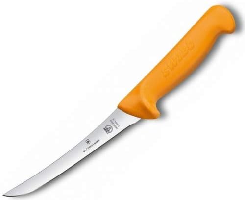 Victorinox Küchenmesser Swibo Ausbeinmesser Normaler Schliff Halbflex 13 cm Schwarz, 13 cm Schwarz