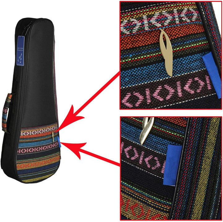 Gepolsterte Ukulele-Tasche, Bunte Ukulele-Tasche - Ukulele gepolsterte Tragetasche im Ethno-Stil - V