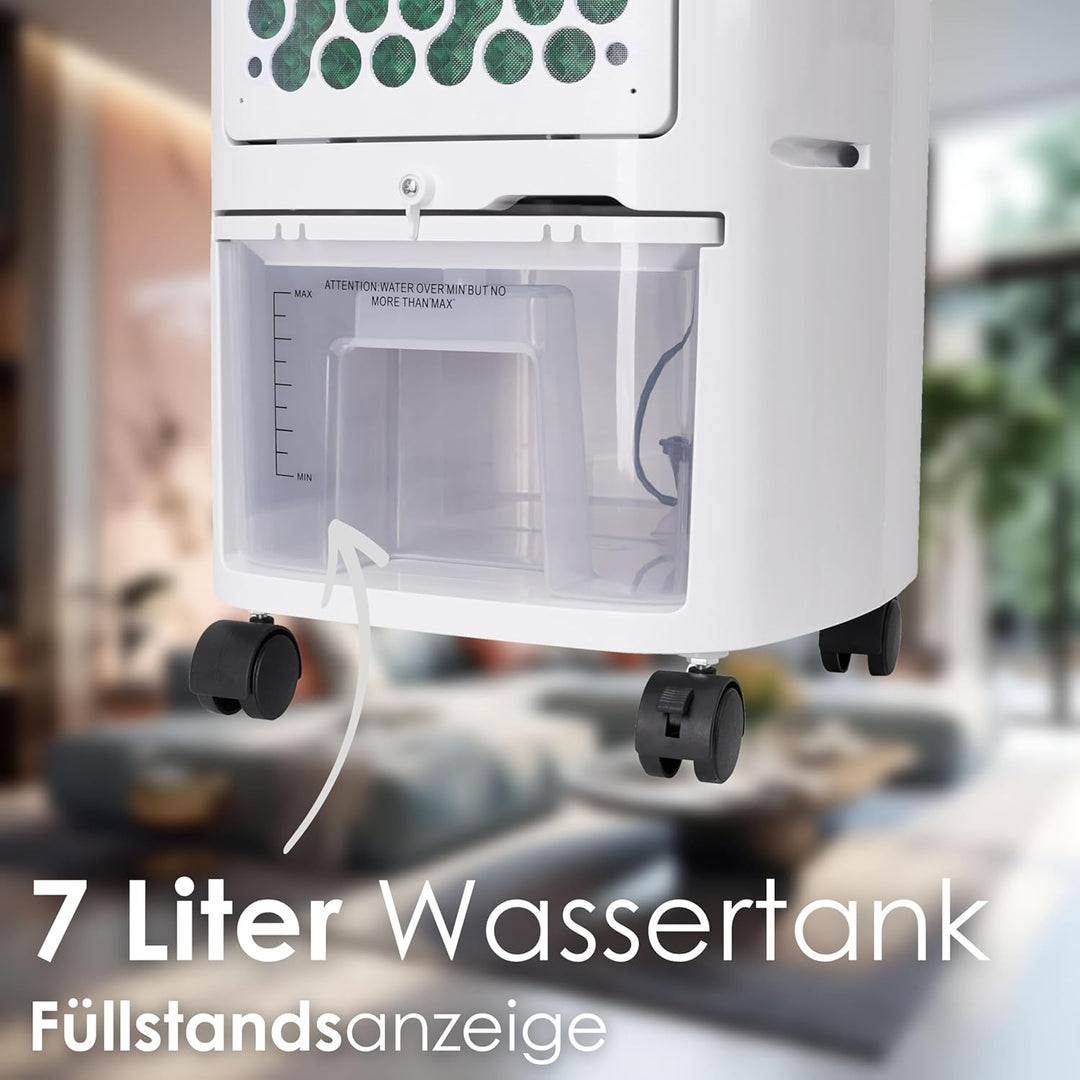 3in1 Standventilator mit Wasserkühlung sehr leise - Mobile Klimaanlage ohne Abluftschlauch -Verdunst