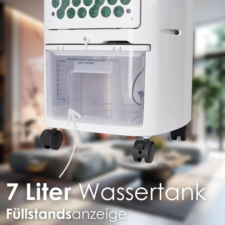 3in1 Standventilator mit Wasserkühlung sehr leise - Mobile Klimaanlage ohne Abluftschlauch -Verdunst