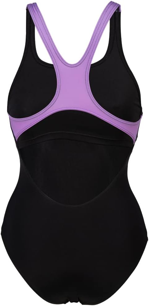 ARENA Damen Women's Swimsuit Swim Pro Back Graphic Lb One Piece Swimsuit 34 Schwarz-lavendel, 34 Sch