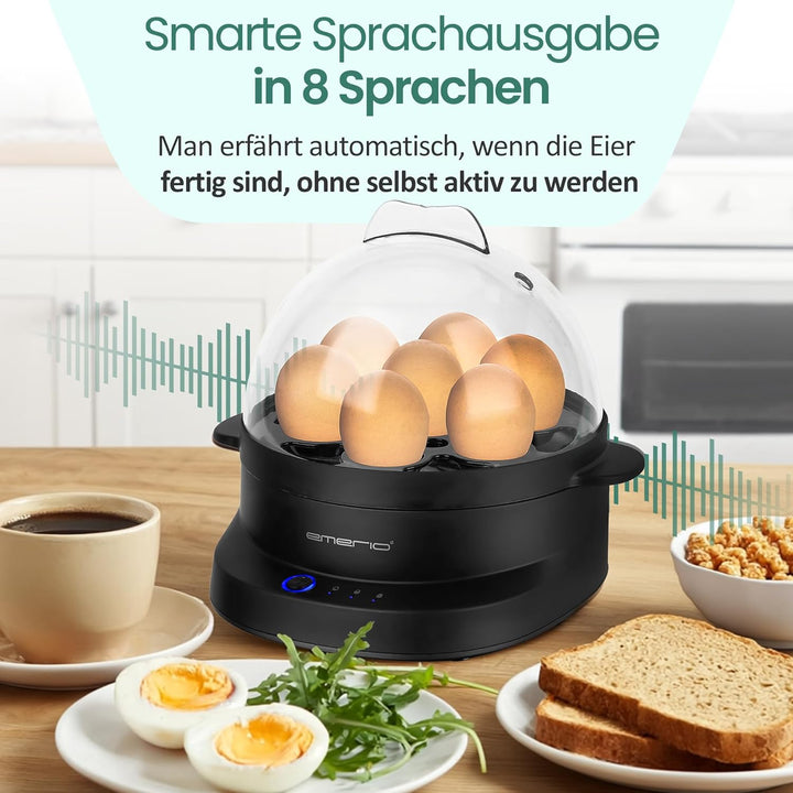 EMERIO einzigartiger Eierkocher kocht alle drei Garstufen [weich|mittel|hart] in nur einem Kochvorga