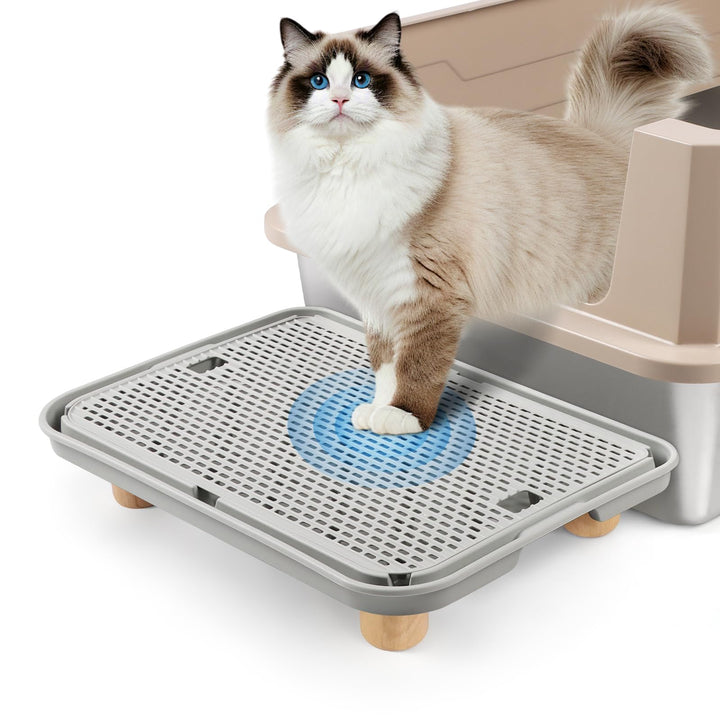 Katzentoilettenrampe mit Filterfunktion, Katzentreppe aus Kunststoff, Katzentoiletten-Filterpedal fü