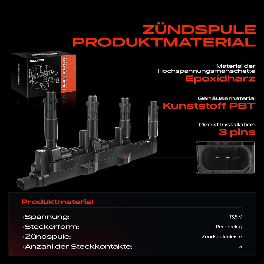 Frankberg Zündspule Zündmodul Kompatibel mit A-Klasse W168 A140 A160 A190 A210 1.4L-2.1L Benzin 1997