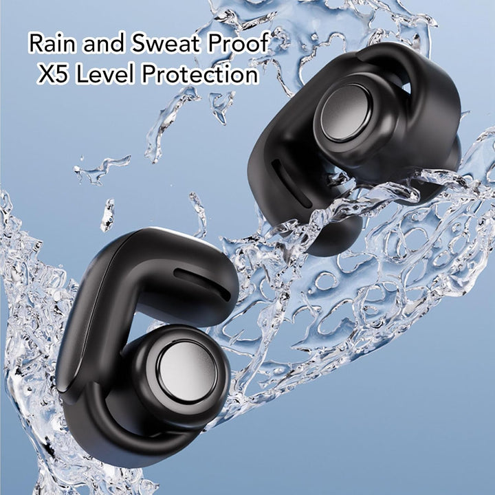 Open Ear Bluetooth Kopfhörer, Bluetooth 5.3 Clip On Kopfhörer Schwarz, Schwarz