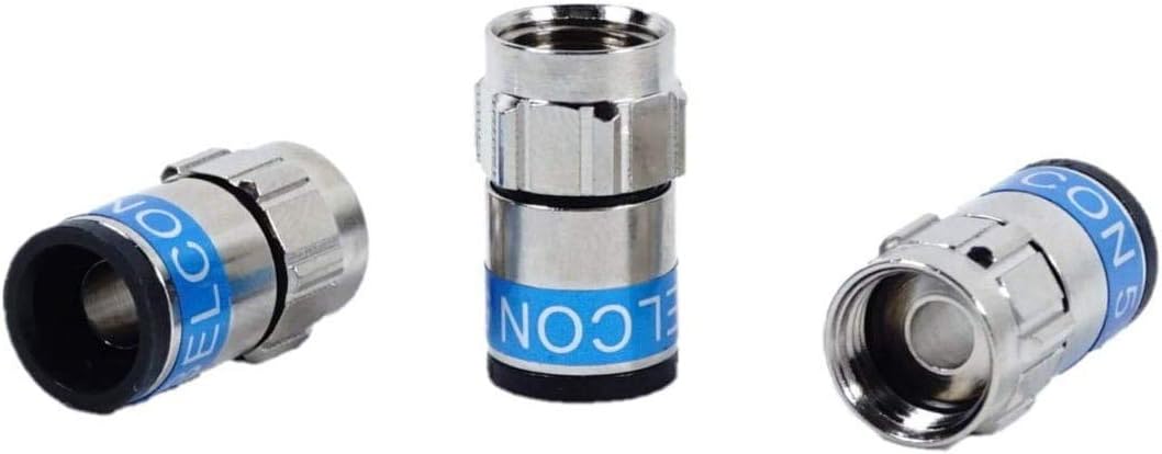 Cabelcon F-56 5.1W Self Install Nitin mit integriertem O-Ring (wasserdicht) F-Stecker blau RG6 / 7mm